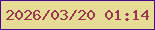 文字の大きさ：3、枠の色：460890、背景の色：e6dc95、文字の色：98364f 無料ブログパーツのブログ時計