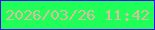 文字の大きさ：2、枠の色：4608f0、背景の色：20fe58、文字の色：d7bda4 無料ブログパーツのブログ時計