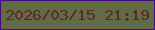 文字の大きさ：4、枠の色：460983、背景の色：626b45、文字の色：5d2825 無料ブログパーツのブログ時計