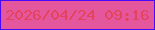 文字の大きさ：4、枠の色：4609fd、背景の色：e4579d、文字の色：e5435b 無料ブログパーツのブログ時計