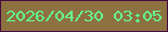 文字の大きさ：4、枠の色：460b42、背景の色：8e7141、文字の色：63fd92 無料ブログパーツのブログ時計