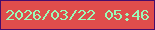 文字の大きさ：2、枠の色：460c6b、背景の色：df4d4c、文字の色：9afab8 無料ブログパーツのブログ時計