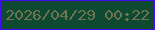 文字の大きさ：4、枠の色：460cfa、背景の色：0d4a31、文字の色：707352 無料ブログパーツのブログ時計