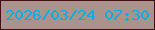 文字の大きさ：1、枠の色：460d16、背景の色：aa938d、文字の色：05aee6 無料ブログパーツのブログ時計