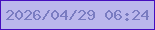 文字の大きさ：5、枠の色：460ebe、背景の色：bbb7ec、文字の色：7a7cc1 無料ブログパーツのブログ時計