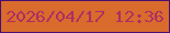 文字の大きさ：5、枠の色：460f70、背景の色：d96b2c、文字の色：b12c64 無料ブログパーツのブログ時計