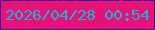 文字の大きさ：1、枠の色：460f99、背景の色：e71177、文字の色：1cb3d8 無料ブログパーツのブログ時計