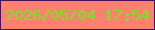 文字の大きさ：5、枠の色：461160、背景の色：fc826d、文字の色：76e525 無料ブログパーツのブログ時計