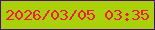 文字の大きさ：3、枠の色：461177、背景の色：aad008、文字の色：ef1d37 無料ブログパーツのブログ時計