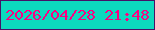 文字の大きさ：4、枠の色：461267、背景の色：0cdabe、文字の色：fc0082 無料ブログパーツのブログ時計