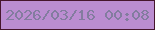 文字の大きさ：4、枠の色：46162d、背景の色：bb8dd1、文字の色：837c9f 無料ブログパーツのブログ時計