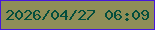 文字の大きさ：3、枠の色：4617dc、背景の色：8f8e58、文字の色：034e3d 無料ブログパーツのブログ時計