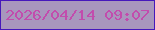 文字の大きさ：4、枠の色：4618bb、背景の色：a896bd、文字の色：c24cad 無料ブログパーツのブログ時計