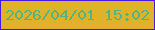 文字の大きさ：4、枠の色：461add、背景の色：dfb329、文字の色：54b382 無料ブログパーツのブログ時計