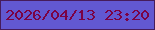 文字の大きさ：1、枠の色：461c5b、背景の色：6258d1、文字の色：7b0244 無料ブログパーツのブログ時計