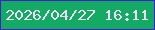 文字の大きさ：5、枠の色：461cd1、背景の色：13ab63、文字の色：f2d9fc 無料ブログパーツのブログ時計
