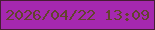 文字の大きさ：4、枠の色：461d34、背景の色：a528af、文字の色：63432e 無料ブログパーツのブログ時計