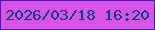 文字の大きさ：2、枠の色：461dba、背景の色：d954e6、文字の色：0a4180 無料ブログパーツのブログ時計