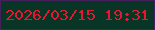 文字の大きさ：3、枠の色：461f5d、背景の色：083525、文字の色：e8172f 無料ブログパーツのブログ時計