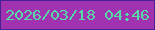 文字の大きさ：4、枠の色：462194、背景の色：a133b0、文字の色：56daa7 無料ブログパーツのブログ時計