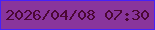 文字の大きさ：3、枠の色：4621f9、背景の色：89359c、文字の色：4b0734 無料ブログパーツのブログ時計