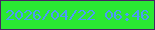 文字の大きさ：1、枠の色：462462、背景の色：2ae933、文字の色：4c9bf6 無料ブログパーツのブログ時計
