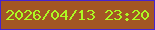 文字の大きさ：4、枠の色：4624d1、背景の色：a35624、文字の色：adf923 無料ブログパーツのブログ時計