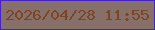 文字の大きさ：3、枠の色：4625be、背景の色：867069、文字の色：7d4427 無料ブログパーツのブログ時計