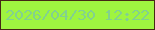 文字の大きさ：1、枠の色：462715、背景の色：9ff440、文字の色：82d18f 無料ブログパーツのブログ時計