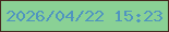 文字の大きさ：5、枠の色：46271f、背景の色：8ad195、文字の色：4f95bf 無料ブログパーツのブログ時計