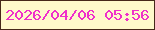 文字の大きさ：3、枠の色：46281a、背景の色：fef9cb、文字の色：ef30ca 無料ブログパーツのブログ時計