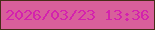 文字の大きさ：2、枠の色：462d18、背景の色：d85f9b、文字の色：d422ad 無料ブログパーツのブログ時計