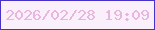 文字の大きさ：4、枠の色：4632c9、背景の色：f9f0fc、文字の色：eab5dd 無料ブログパーツのブログ時計