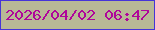 文字の大きさ：5、枠の色：4634d8、背景の色：b8b896、文字の色：af069a 無料ブログパーツのブログ時計