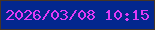 文字の大きさ：4、枠の色：463524、背景の色：03278e、文字の色：e03bf6 無料ブログパーツのブログ時計