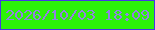 文字の大きさ：2、枠の色：4637e5、背景の色：2cf308、文字の色：9281e4 無料ブログパーツのブログ時計