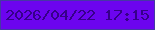 文字の大きさ：1、枠の色：4638a5、背景の色：6c04ef、文字の色：360089 無料ブログパーツのブログ時計