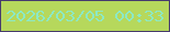 文字の大きさ：4、枠の色：463a6e、背景の色：b6d85c、文字の色：8ce9c5 無料ブログパーツのブログ時計