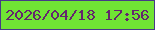 文字の大きさ：1、枠の色：463b87、背景の色：70e434、文字の色：64256d 無料ブログパーツのブログ時計