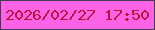 文字の大きさ：5、枠の色：463c51、背景の色：fd63e7、文字の色：c2103b 無料ブログパーツのブログ時計