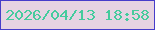 文字の大きさ：5、枠の色：463dca、背景の色：e6d3e2、文字の色：45cb9d 無料ブログパーツのブログ時計