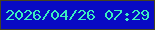 文字の大きさ：3、枠の色：46431d、背景の色：080ac3、文字の色：3aedc0 無料ブログパーツのブログ時計