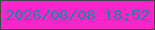 文字の大きさ：5、枠の色：464349、背景の色：f727ca、文字の色：1f82a2 無料ブログパーツのブログ時計