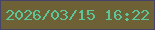 文字の大きさ：3、枠の色：46446b、背景の色：6e6135、文字の色：5ec499 無料ブログパーツのブログ時計