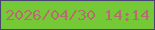 文字の大きさ：2、枠の色：464474、背景の色：76c936、文字の色：b46d71 無料ブログパーツのブログ時計