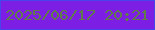 文字の大きさ：1、枠の色：4644ed、背景の色：7d1ee5、文字の色：617a49 無料ブログパーツのブログ時計