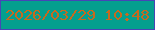 文字の大きさ：1、枠の色：4645b6、背景の色：049f8e、文字の色：c6691e 無料ブログパーツのブログ時計