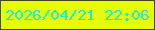 文字の大きさ：1、枠の色：464717、背景の色：e7fe00、文字の色：24e8de 無料ブログパーツのブログ時計