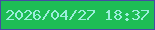 文字の大きさ：1、枠の色：464ba3、背景の色：1ebd55、文字の色：9beedb 無料ブログパーツのブログ時計