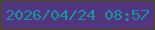 文字の大きさ：1、枠の色：464e01、背景の色：523580、文字の色：1c91a1 無料ブログパーツのブログ時計